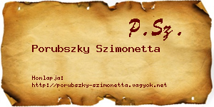 Porubszky Szimonetta névjegykártya